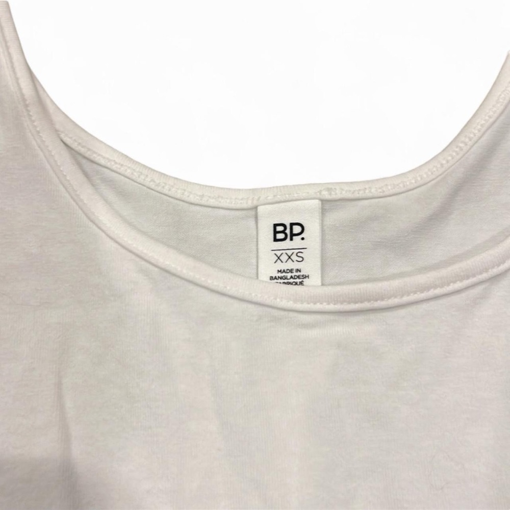 BP Double Scoop Stretch Cotton Bodysuit White XXS - Picture 6 of 8